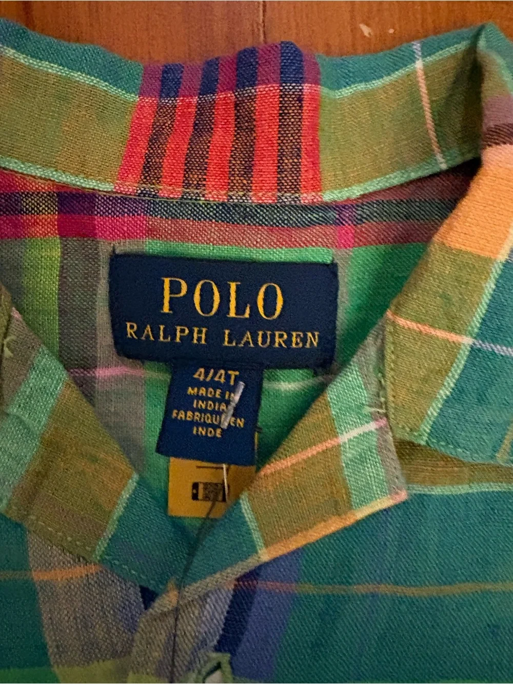 Ralph Lauren Green Plaid Short-Sleeve Button-Down Shirt